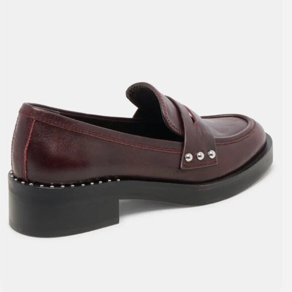 NEW DOLCE VITA Leather Aliane Loafers in mulberry for women 725 3j2 - Picture 9 of 9